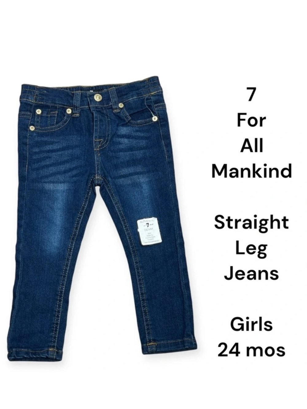 7 For All Mankind Toddler Girls' Straight Leg Jeans Size 24 Months